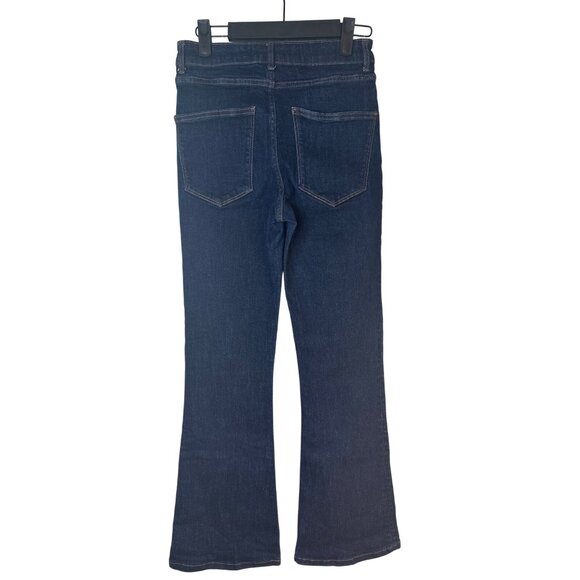 ZARA Size 2 Dark Blue Flared Denim Jeans High Rise Stretch Cotton Blend - Picture 3 of 15